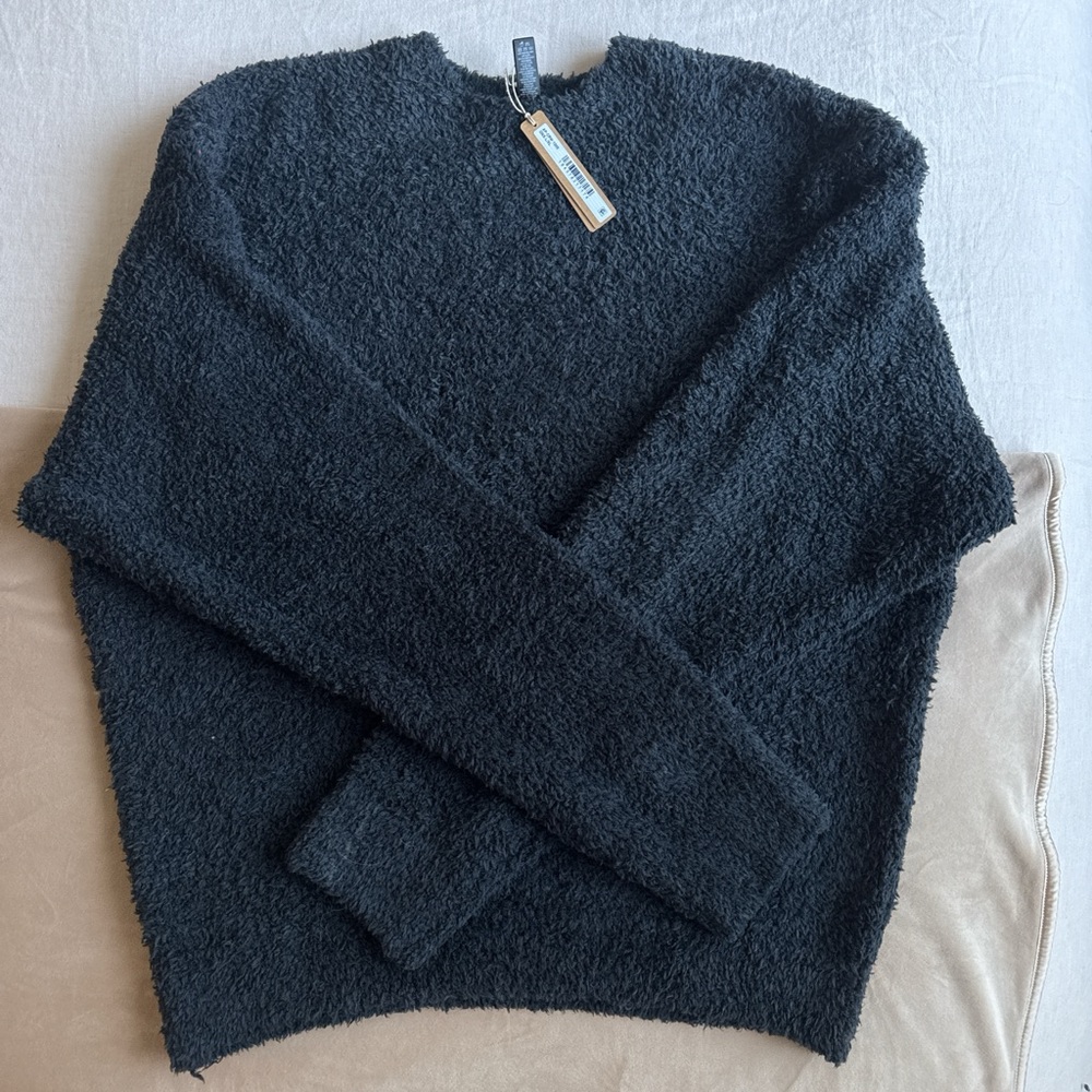 Skims Cozy Black pullover | black cozy crewneck sweater | NWT Size L/XL